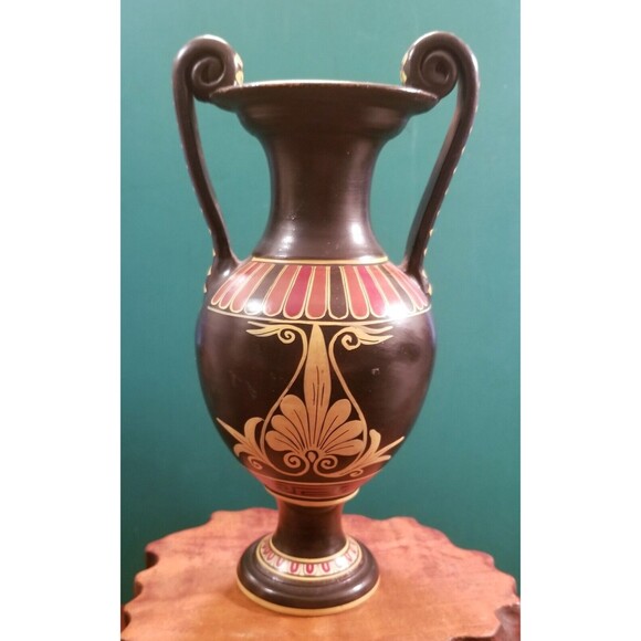 Vintage Reproduction Greek Pottery Panathenaic Amphora Achilles Kills Kephalos - Picture 4 of 7